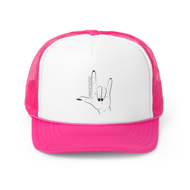 Hilarious Wedding Bridesmaid Sarcastic Illustration Funny Engagement Entourages Bridesmaids Trucker Caps