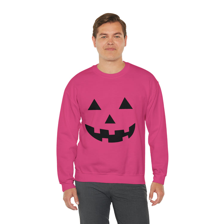 Humorous Pumpkins Illustration Tricks Treats Graphic Gag Unisex Crewneck Sweatshirt