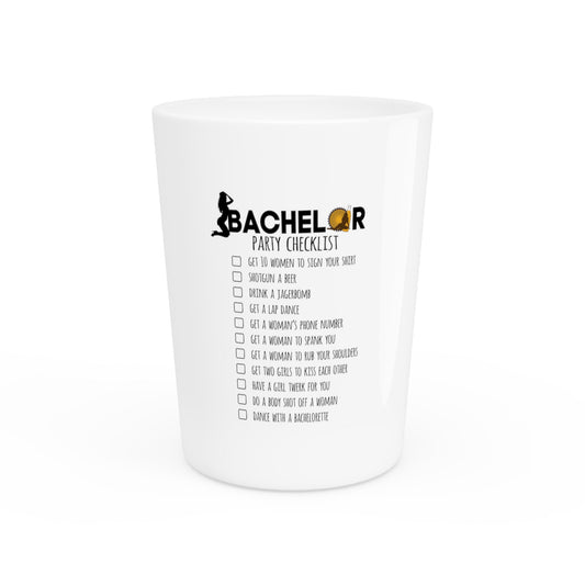 Novelty Bachelors Funny Bridal Marriage Checklist Bride Engagement Vows Vacations Shot Glass