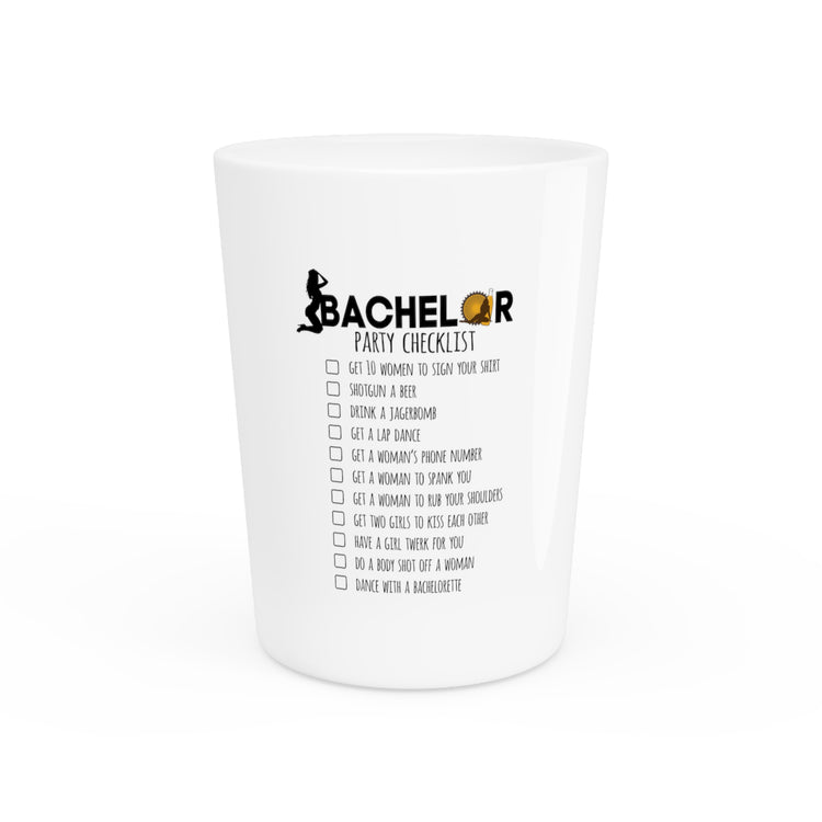 Novelty Bachelors Funny Bridal Marriage Checklist Bride Engagement Vows Vacations Shot Glass