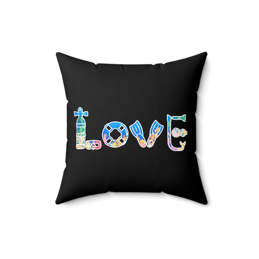 Hilarious Snorkeling Swimming Underwater Lover Novelty Diver Polyester Square Pillow