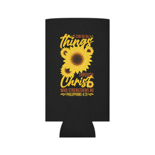 Inspirational Christianity Sunflowers Philippians Catholic Can Cooler