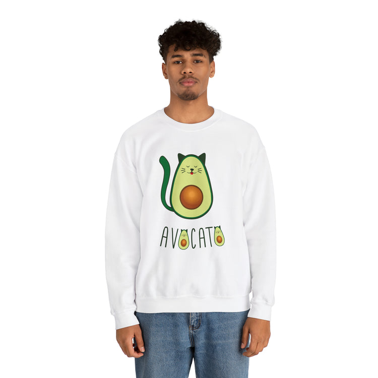 Cute Avocato For Men Women Cat Lover Unisex Crewneck Sweatshirt