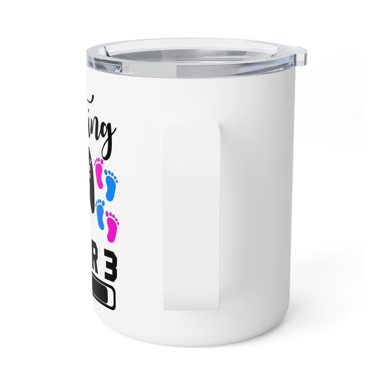 Waiting For Player Three Funny Maternity Insulated Coffee Mug, 10oz