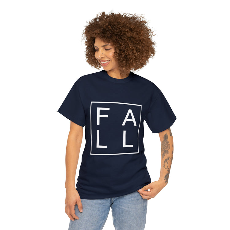 Shirt Funny Fall Square Autumn Harvest Thanksgiving Humor Seasonal T- Shirt Unisex Heavy Cotton Tee