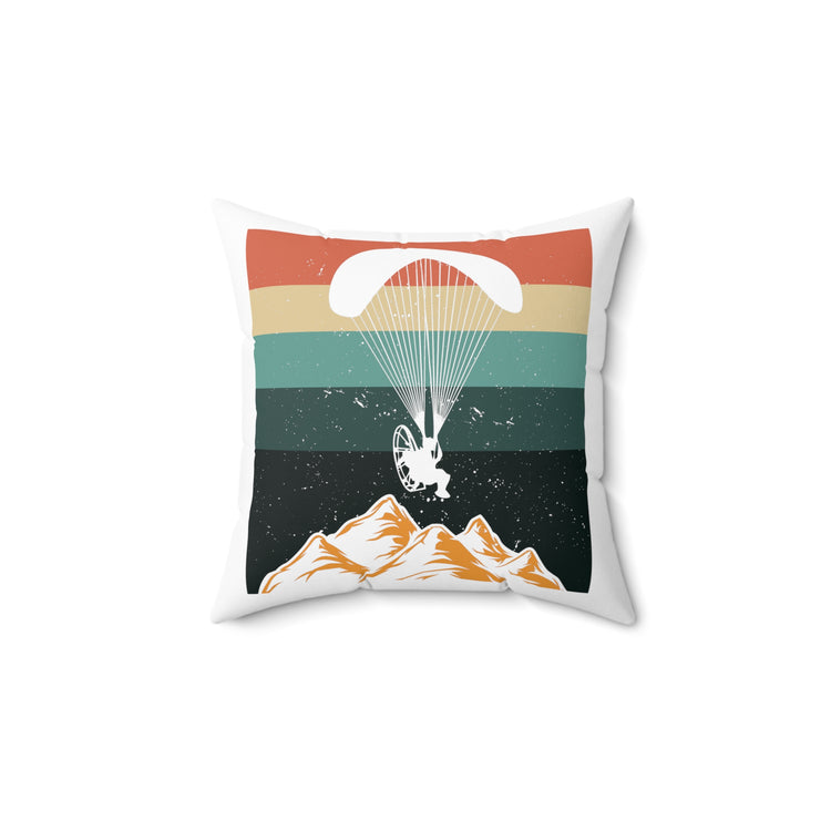 Vintage Paragliding Enthusiasts Distressed Paramotors Parachutes Spun Polyester Square Pillow