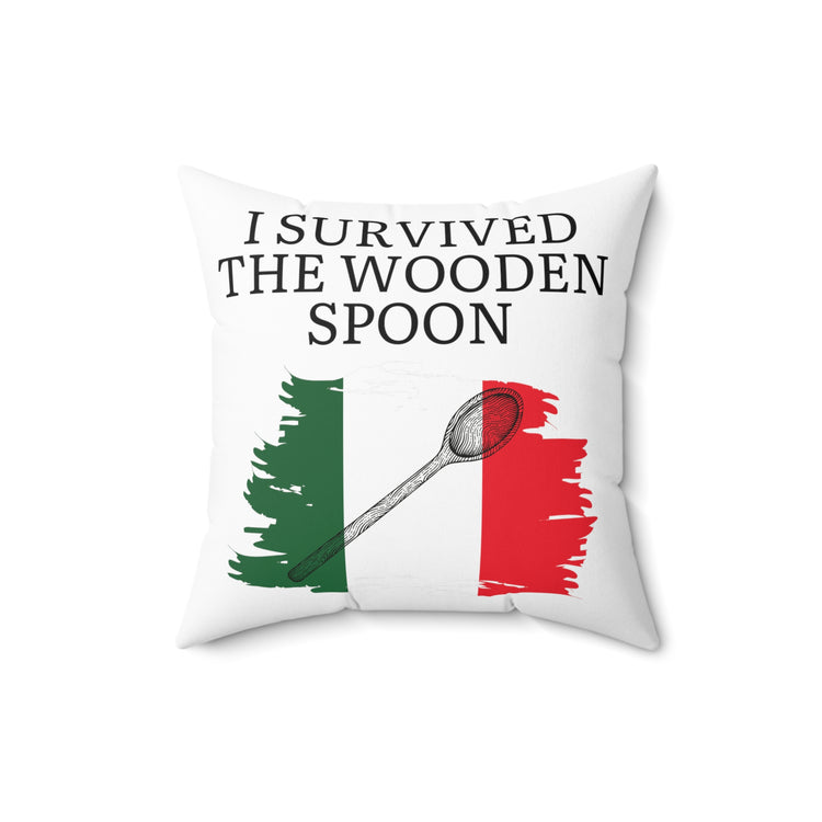 Humorous Italy Italia Cuisine Cultures Nationalistic Spun Polyester Square Pillow