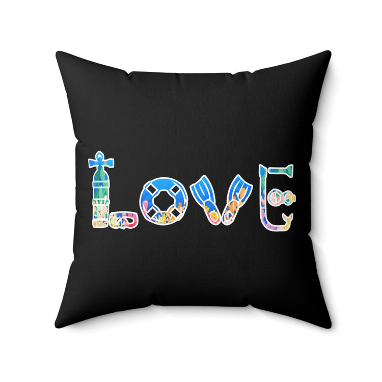 Hilarious Snorkeling Swimming Underwater Lover Novelty Diver Polyester Square Pillow