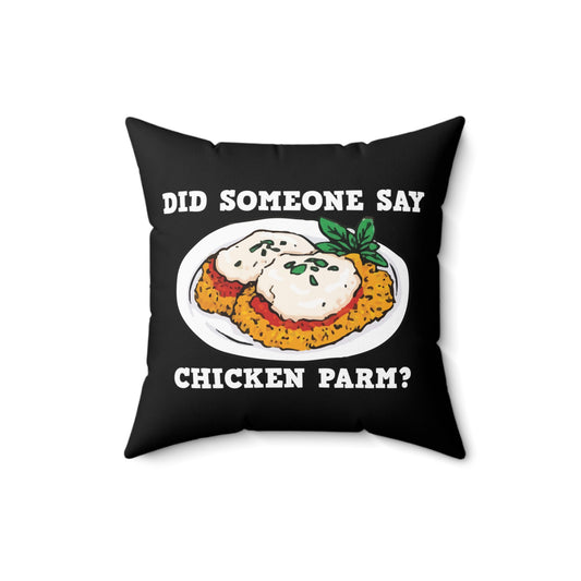 Funny Parmigiana Food Devotee Men Women Spun Polyester Square Pillow