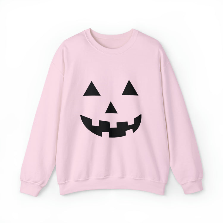 Humorous Pumpkins Illustration Tricks Treats Graphic Gag Unisex Crewneck Sweatshirt