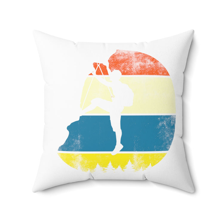 Humorous Nostalgic Boulder Mountaineering Alpinism Spun Polyester Square Pillow