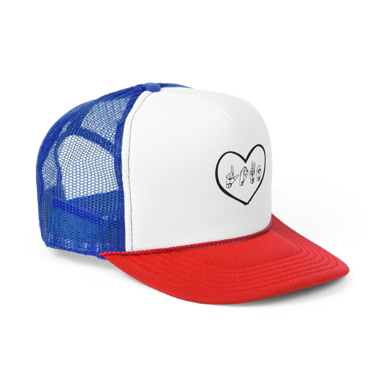 Novelty Hand Signals Gesture Hearts Day Trucker Caps