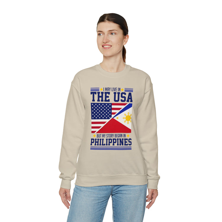 Funny American Filipinos Sarcastic Filipino Mockery USA Unisex Crewneck Sweatshirt