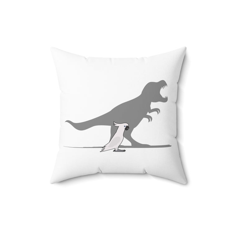 Hilarious Dinosaurs Cockatiel Parakeet Macaw Cockatoo Spun Polyester Square Pillow