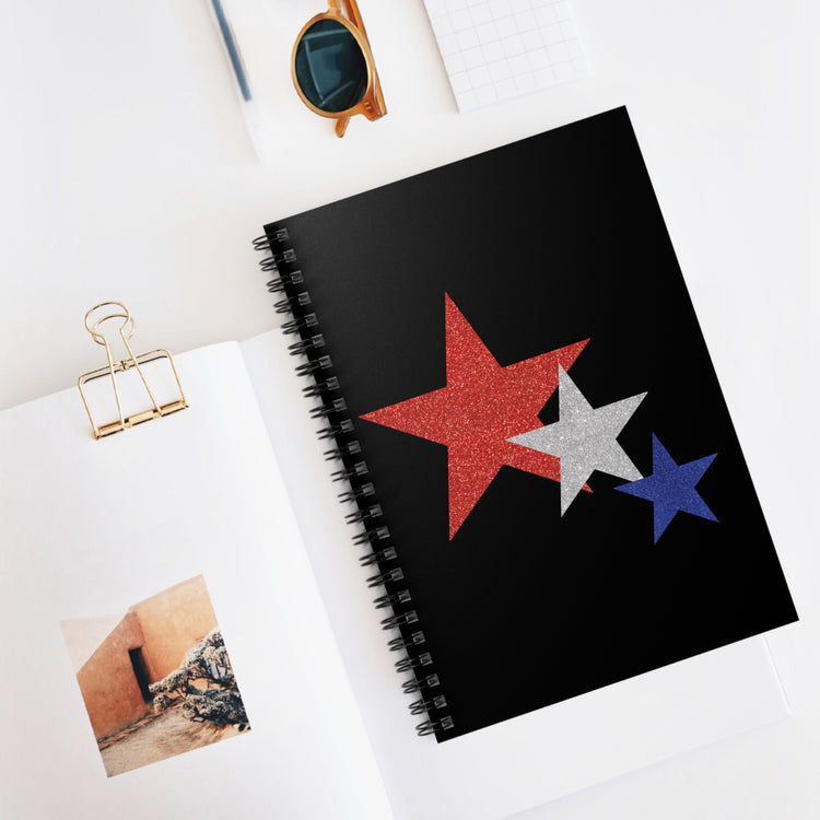 Three Stars Fourth Of July Spiral Notebook - Ruled Line