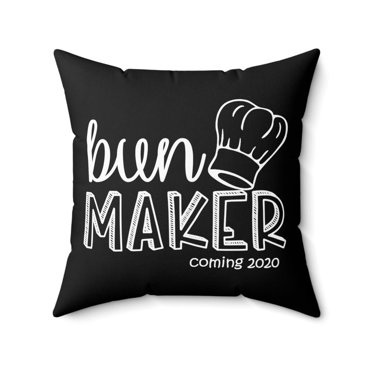 Bun Baker and Bun Maker New Dad and Future Mom Spun Polyester Square Pillow