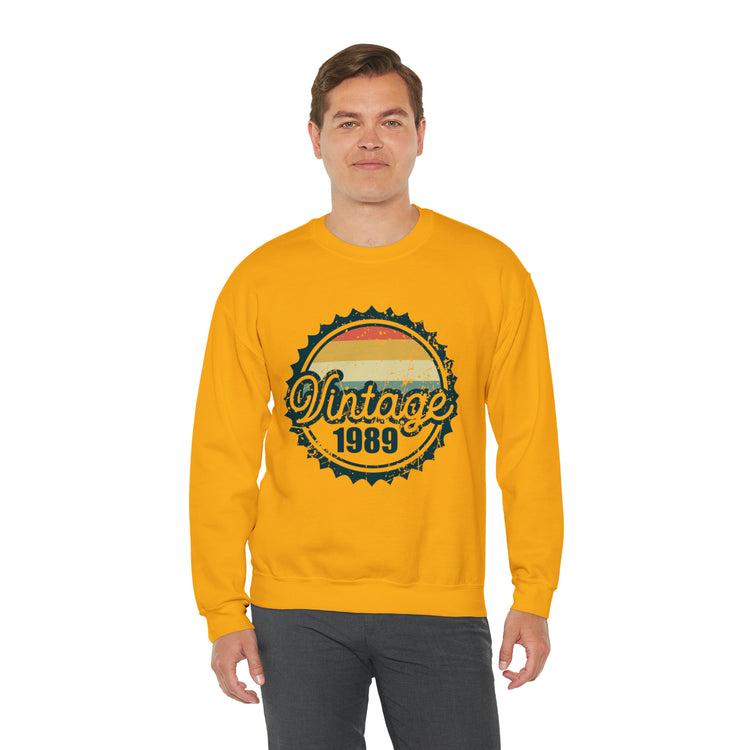 Vintage Thirties Birthday Distressed Illustration Funny Mockery Unisex Crewneck Sweatshirt