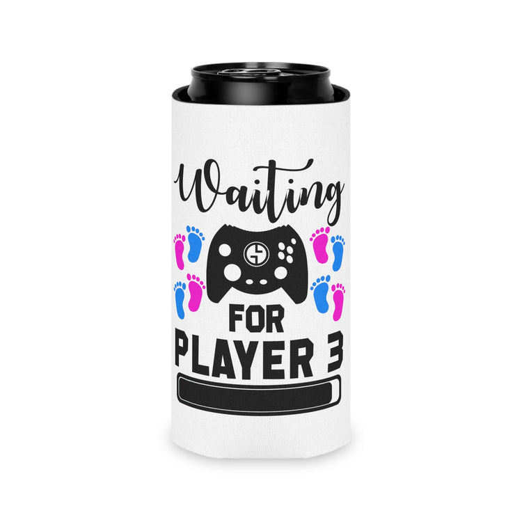 Waiting For Player Three Funny Maternity Can Cooler