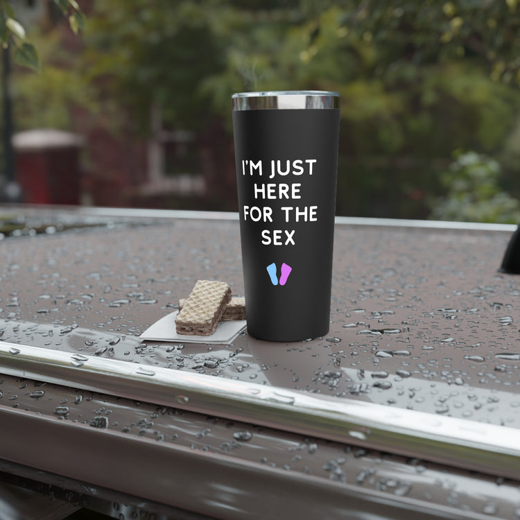 I'm Just Here For The Sex Gender Reveal Copper Vacuum Insulated Tumbler, 22oz