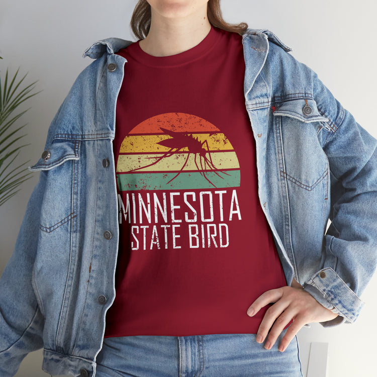 Shirt Funny Minnesota State Mosquitoes Bug Graphic Camping Outdoor Insect Wilderness T-Shirt Unisex Heavy Cotton Tee