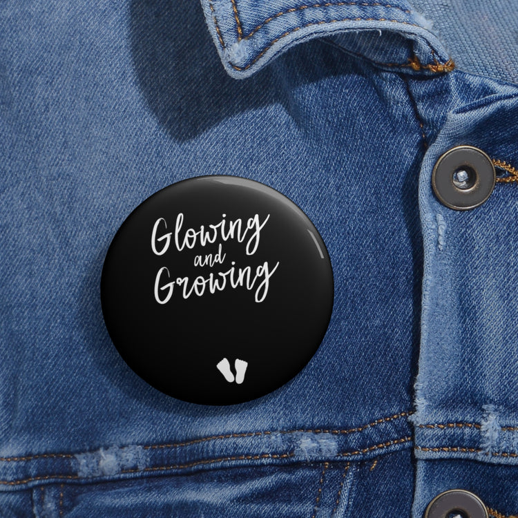 Glowing And Growing Pregnant Tank Top Maternity Clothes Custom Pin Buttons