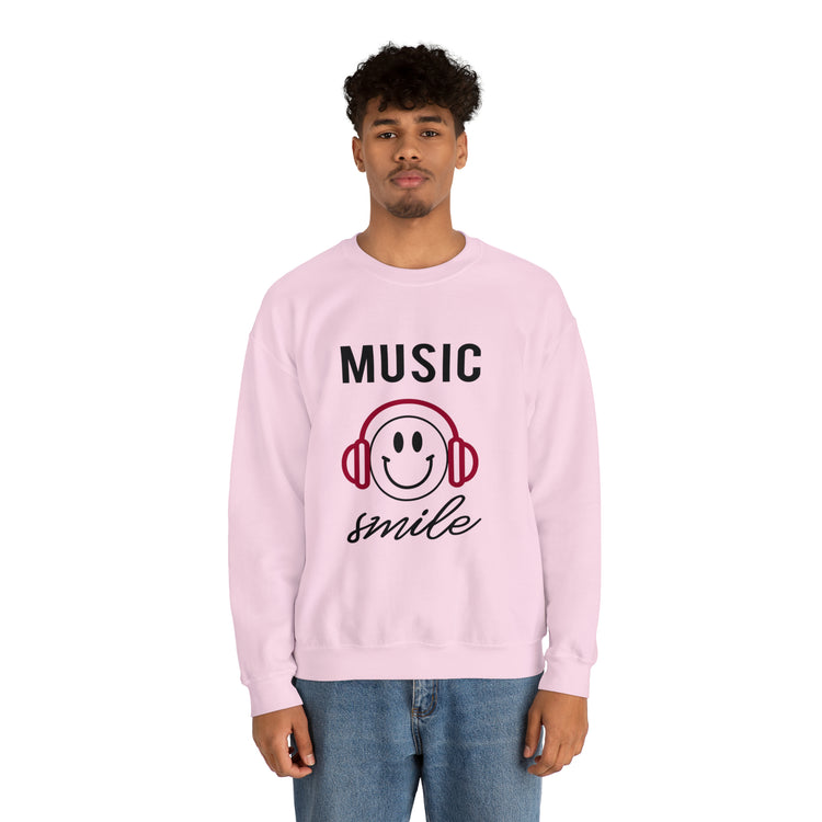 Awesome Music Lover Smiley DJ Face Awesome Unisex Crewneck Sweatshirt