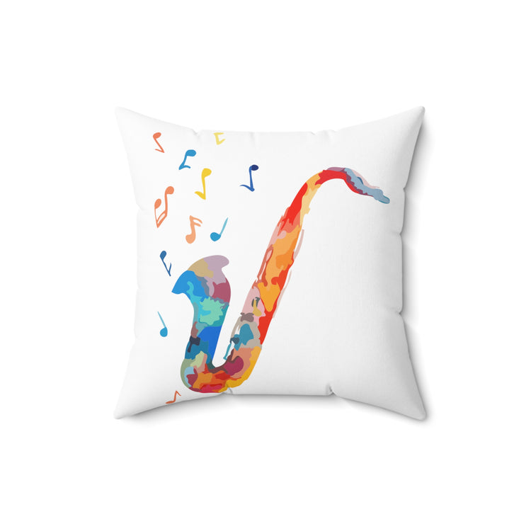 Hilarious Clarinet Trombone Flute Sax Musician Spun Polyester Square Pillow