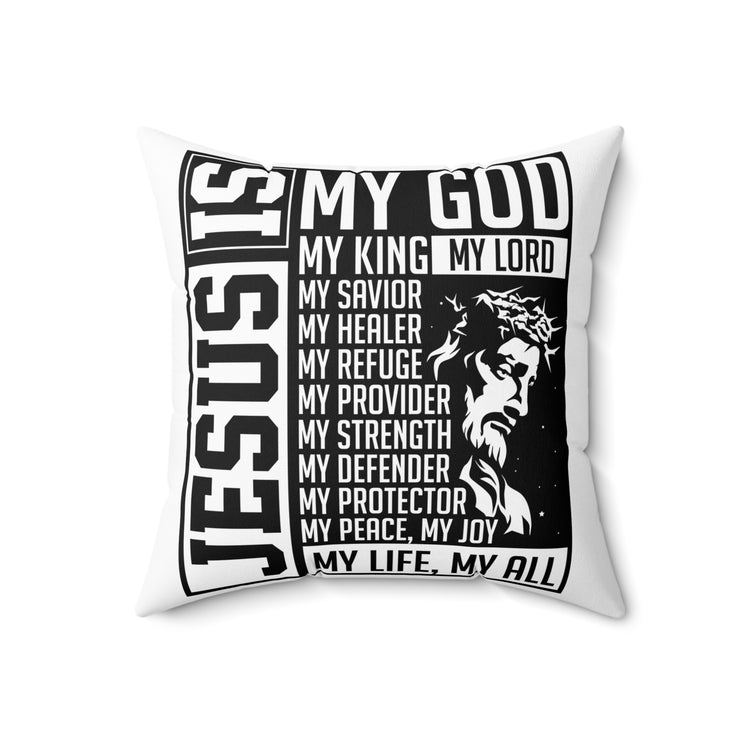 Inspirational Christianity Devotees Verses Catholic Uplifting Spun Polyester Square Pillow