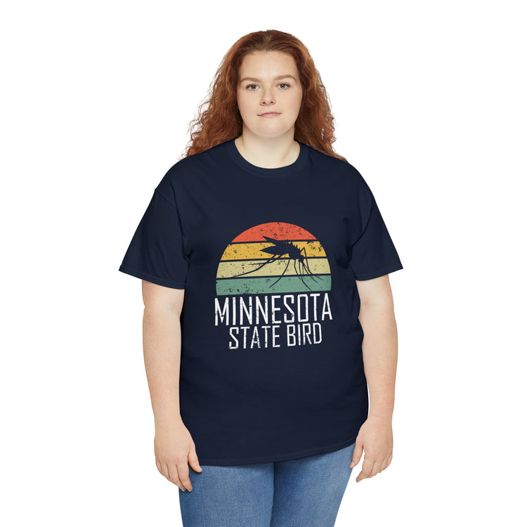 Shirt Funny Minnesota State Mosquitoes Bug Graphic Camping Outdoor Insect Wilderness T-Shirt Unisex Heavy Cotton Tee