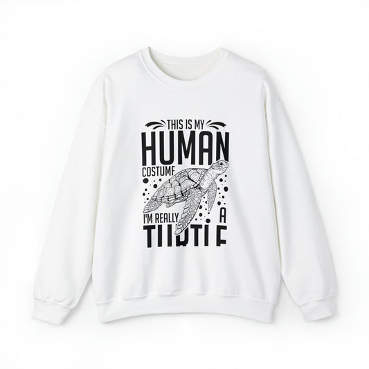 Funny Turtle Dressing Turtles Devotee Graphic Sayings Gag Unisex Crewneck Sweatshirt