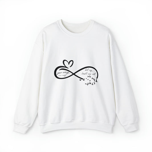 Vintage Memorial Heart Love Sign Grieving Illustration Wife Unisex Crewneck Sweatshirt