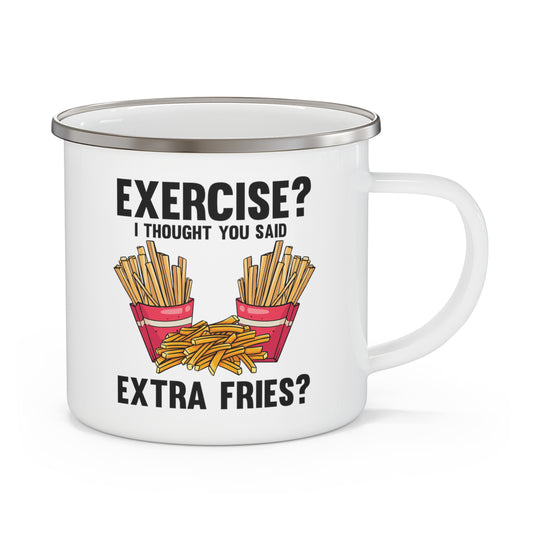 Hilarous Fitness Instructors Workout Lover Exercise Muscles Gym Boyfriend Enamel Camping Mug