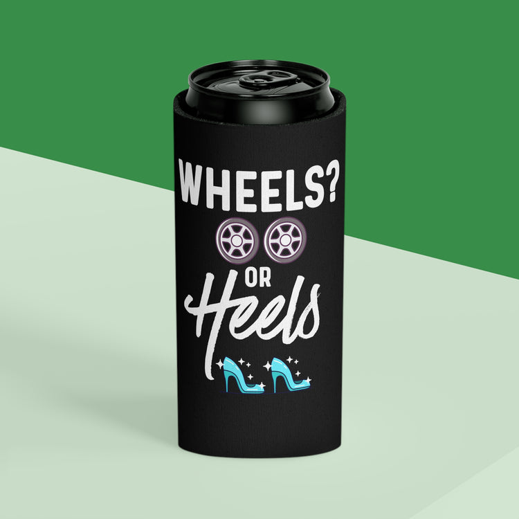 Wheels or Heels Gender Reveal Can Cooler