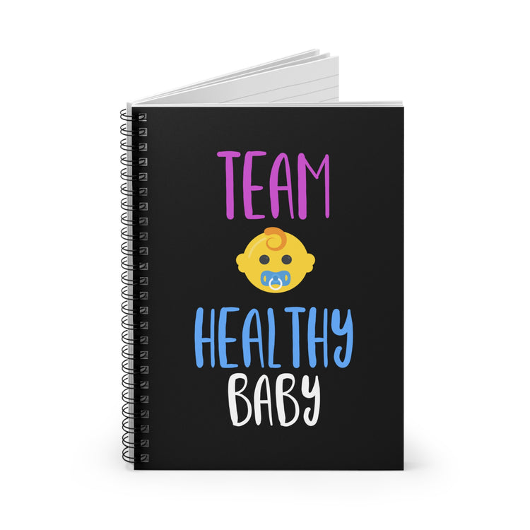 Team Healthy Baby Gender Reveal Spiral Notebook - Ruled Line