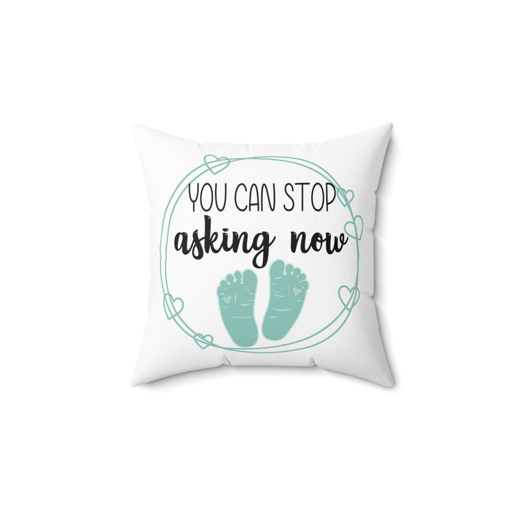 Humorous Babies Bellies Expecting Mommas Reveals Sayings Spun Polyester Square Pillow