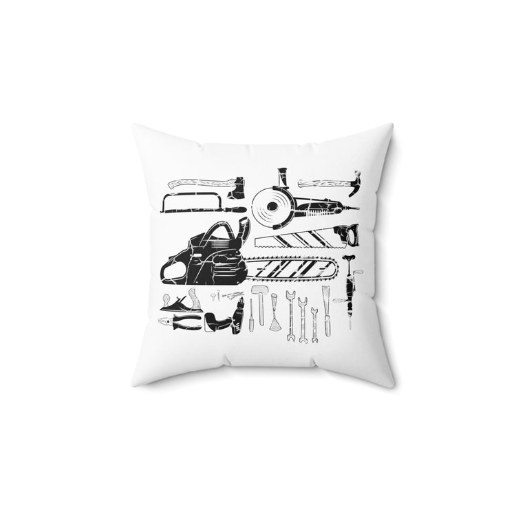 Novelty Woodworker Plumber Repairman Carpentry Cabinetmaker Craftsperson Lumberworker Spun Polyester Square Pillow