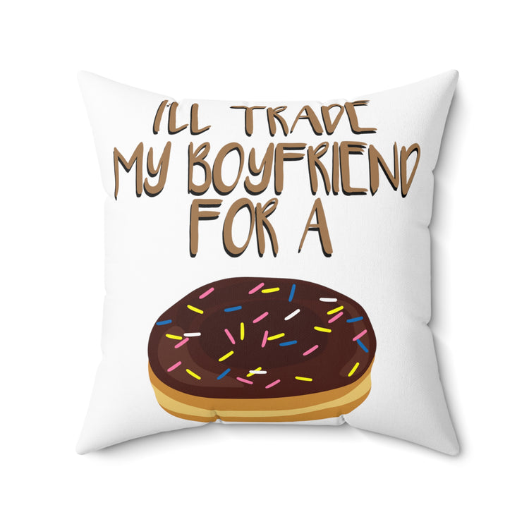 Funny Novelty Donut  Instrument Gift Humorous dessert Cute Gift Spun Polyester Square Pillow