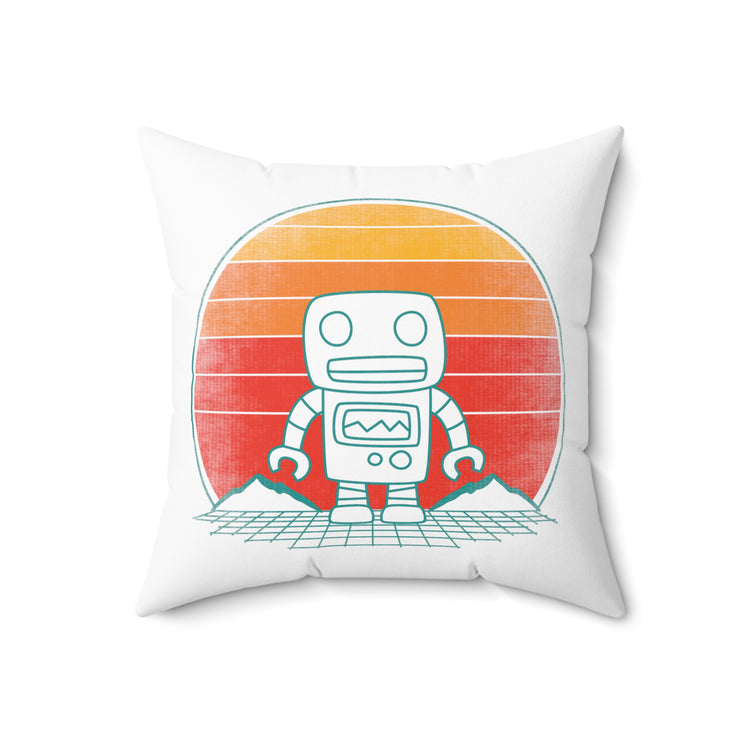 Humorous Old-Fashioned Automated AI Machines Hilarious Spun Polyester Square Pillow