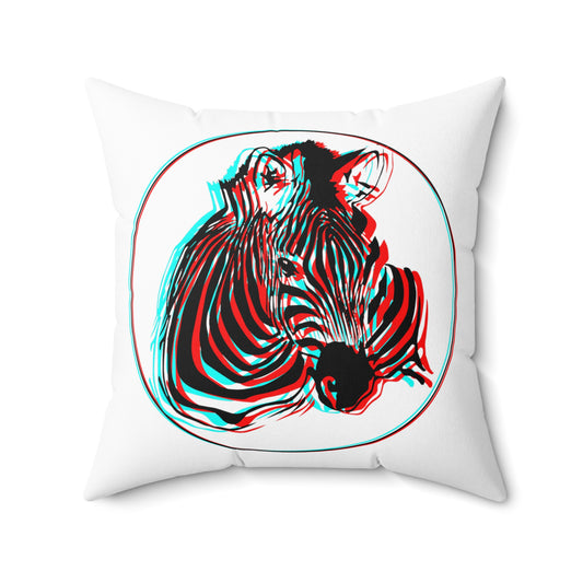 3D Zebra Veterinarian Gift | Farm Funny Gift For Her Gift For Him Spun Polyester Square Pillow