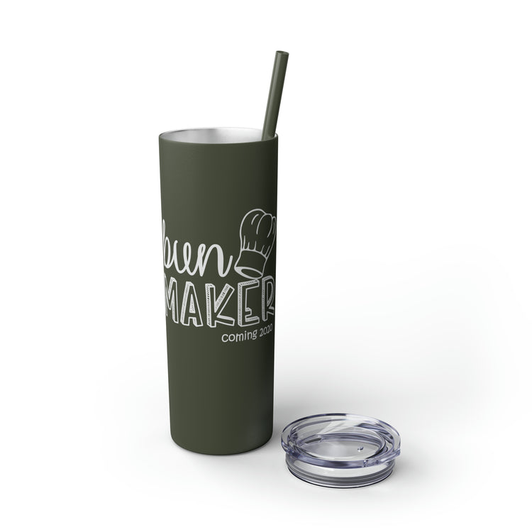 Bun Baker and Bun Maker New Dad and Future Mom Shirts Skinny Tumbler with Straw, 20oz