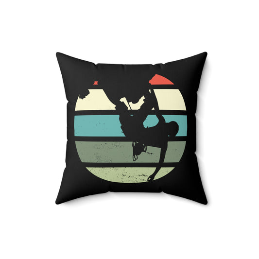 Humorous Nostalgic Boulder Mountaineering Mount Hiking Spun Polyester Square Pillow