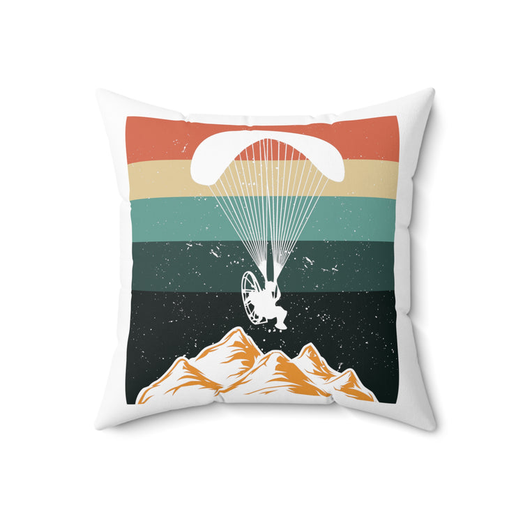 Vintage Paragliding Enthusiasts Distressed Paramotors Parachutes Spun Polyester Square Pillow