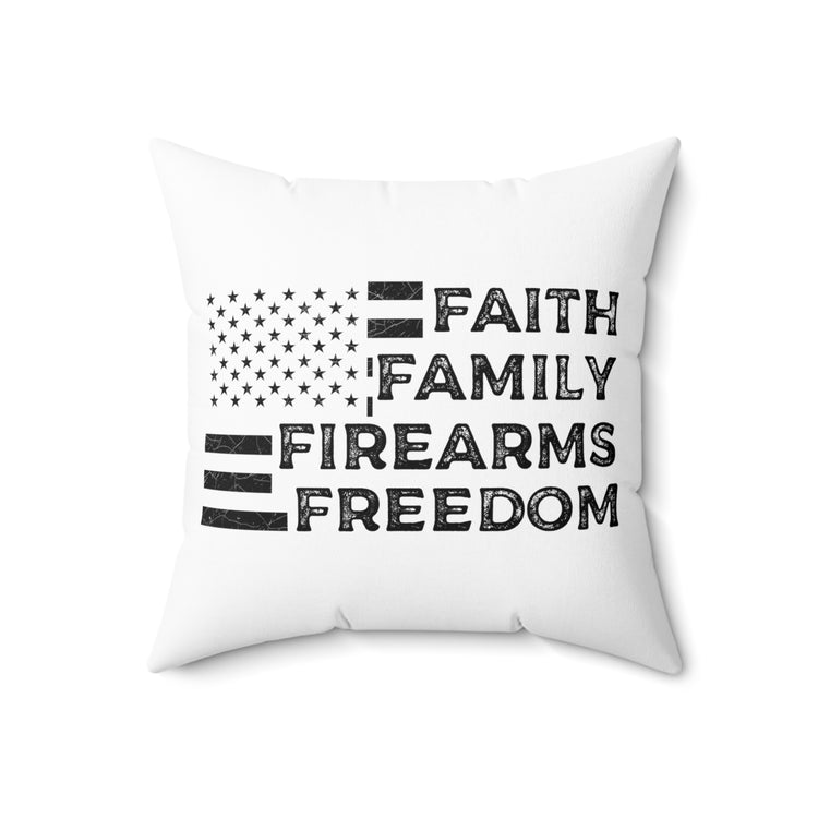 Novelty Supportive Servicemen Family Prideful Patriotism Spun Polyester Square Pillow