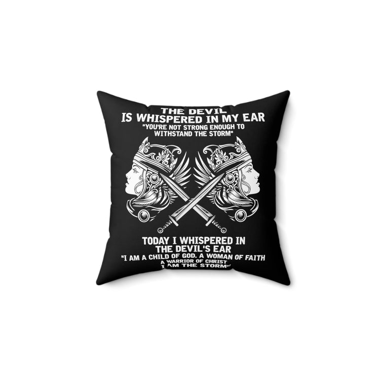 Inspirational Fighting Prayer Statements Devotee Catholic Love Spun Polyester Square Pillow