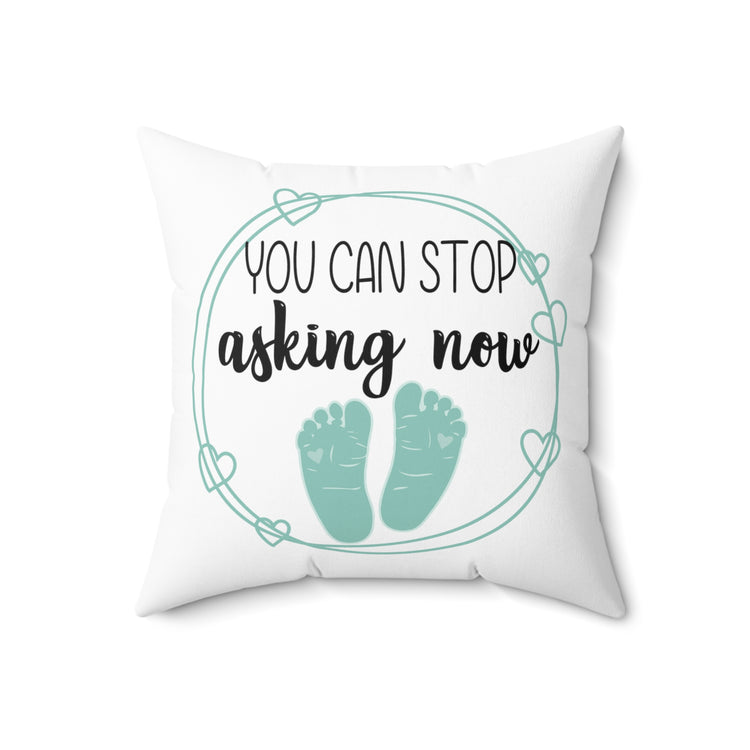 Humorous Babies Bellies Expecting Mommas Reveals Sayings Spun Polyester Square Pillow