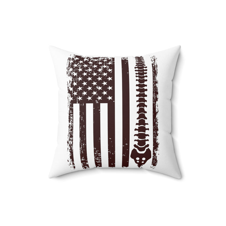 Hilarious Chiropractor Nationalistic Nationalism Physician Banner Orthopedic Osteopathy Spun Polyester Square Pillow