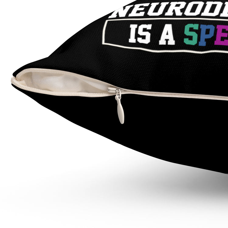 Hilarious Neurodiverse Neurology Neurologist Brain Hyperactivity Mind Awareness Spun Polyester Square Pillow