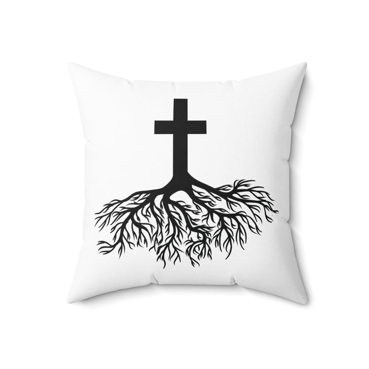 Christians Christianity Religious Root Crucifixion Spun Polyester Square Pillow