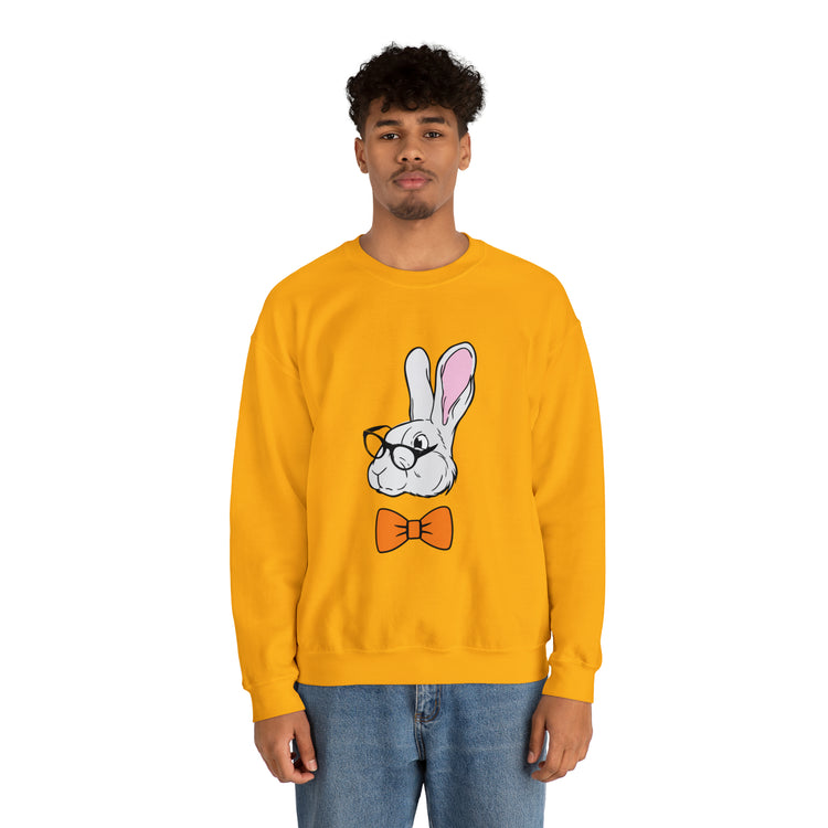 Funny Christian Egg Hunting Brainy Nerd Bunny Unisex Crewneck Sweatshirt