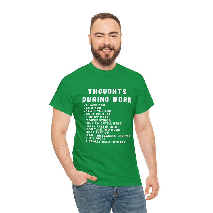 Shirt Funny Thoughts While Working Introverts Serenity Mindfulness Professional Inner T-Shirt Unisex Heavy Cotton Tee